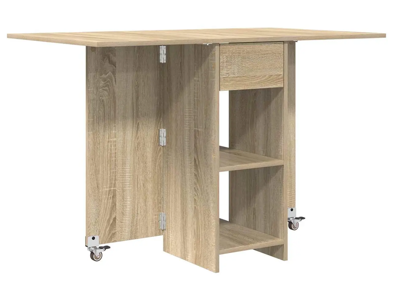 Billede 2 - Foldbart spisebord med opbevaring 115 x 70 x 75 cm - Sonoma-eg