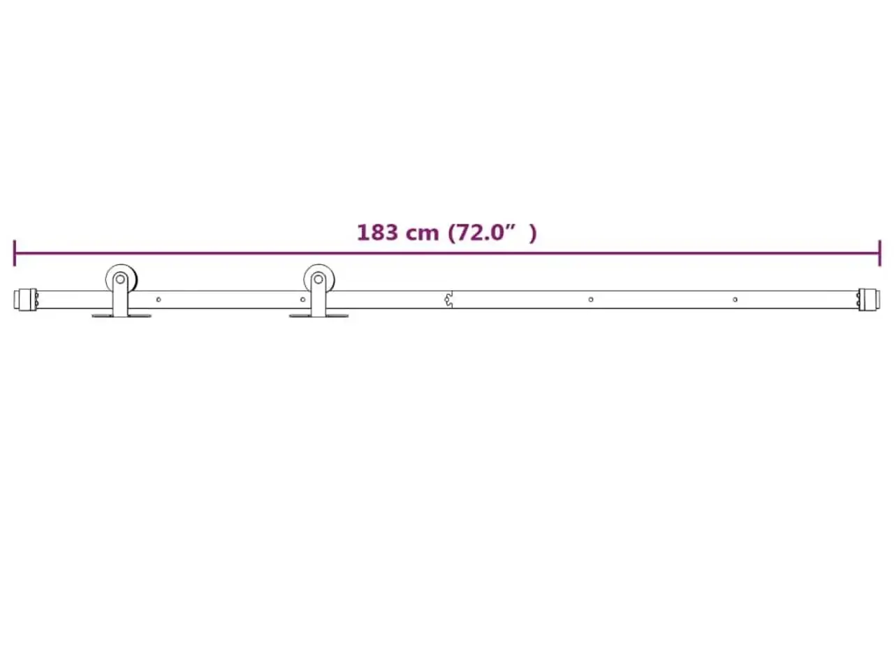 Billede 7 - Skinnesæt til skydedør 183 cm - stål, hvid