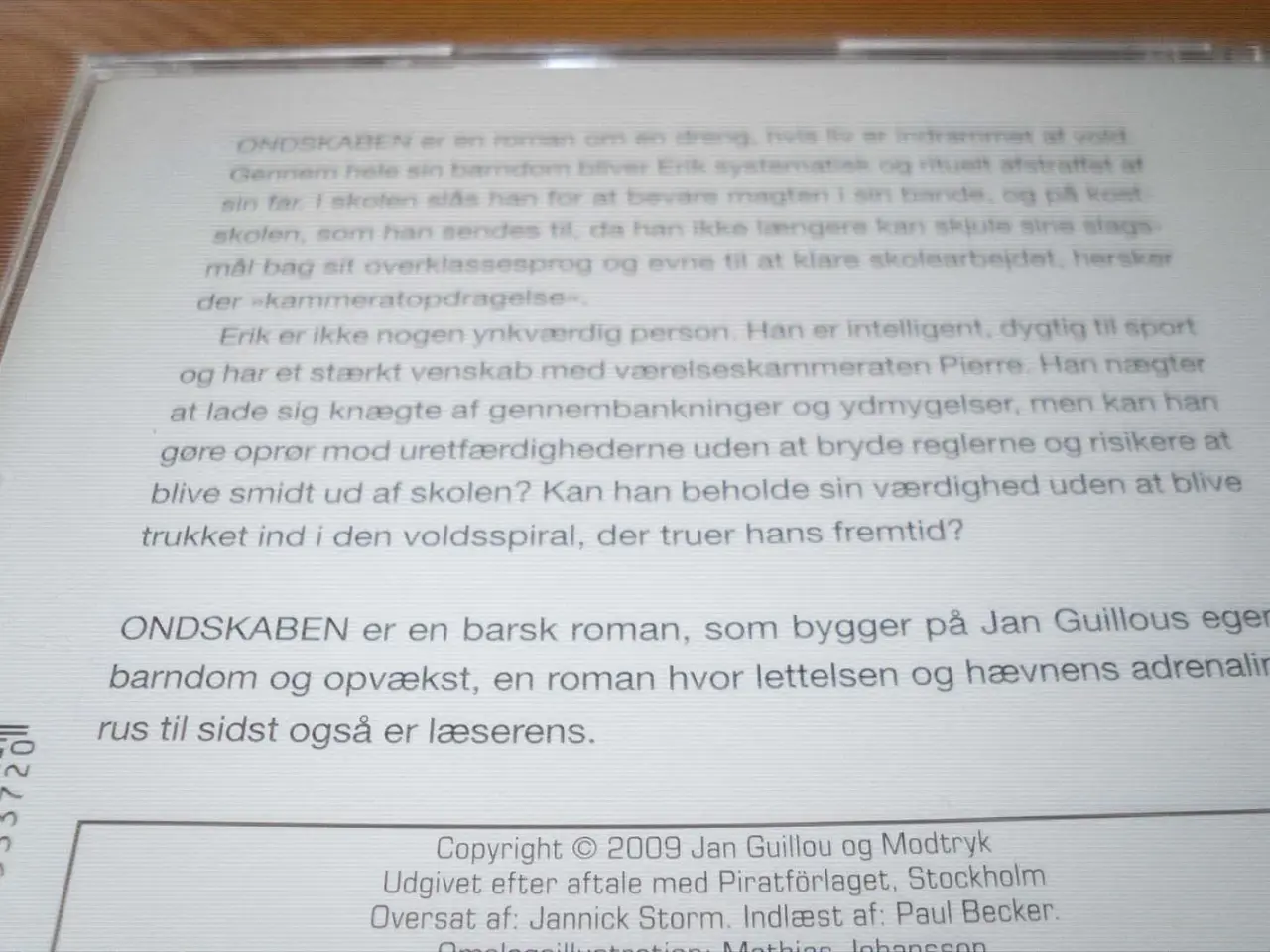 Billede 2 - JAN CUILLOU. Ondskaben. Lydbog.