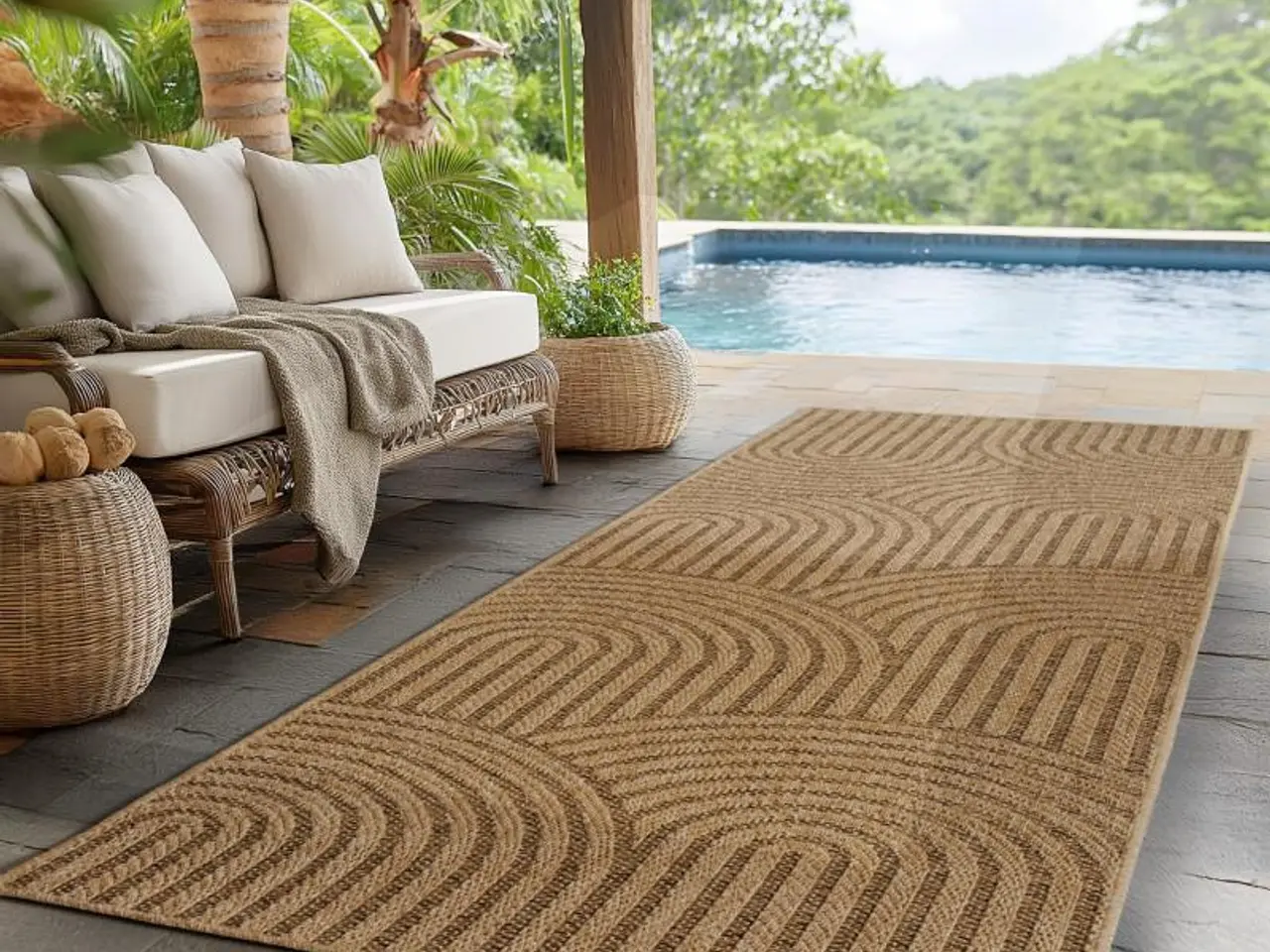 Billede 2 - Inde- og udendørs løber TIMBER jute-look - beige - 80 x 250 cm