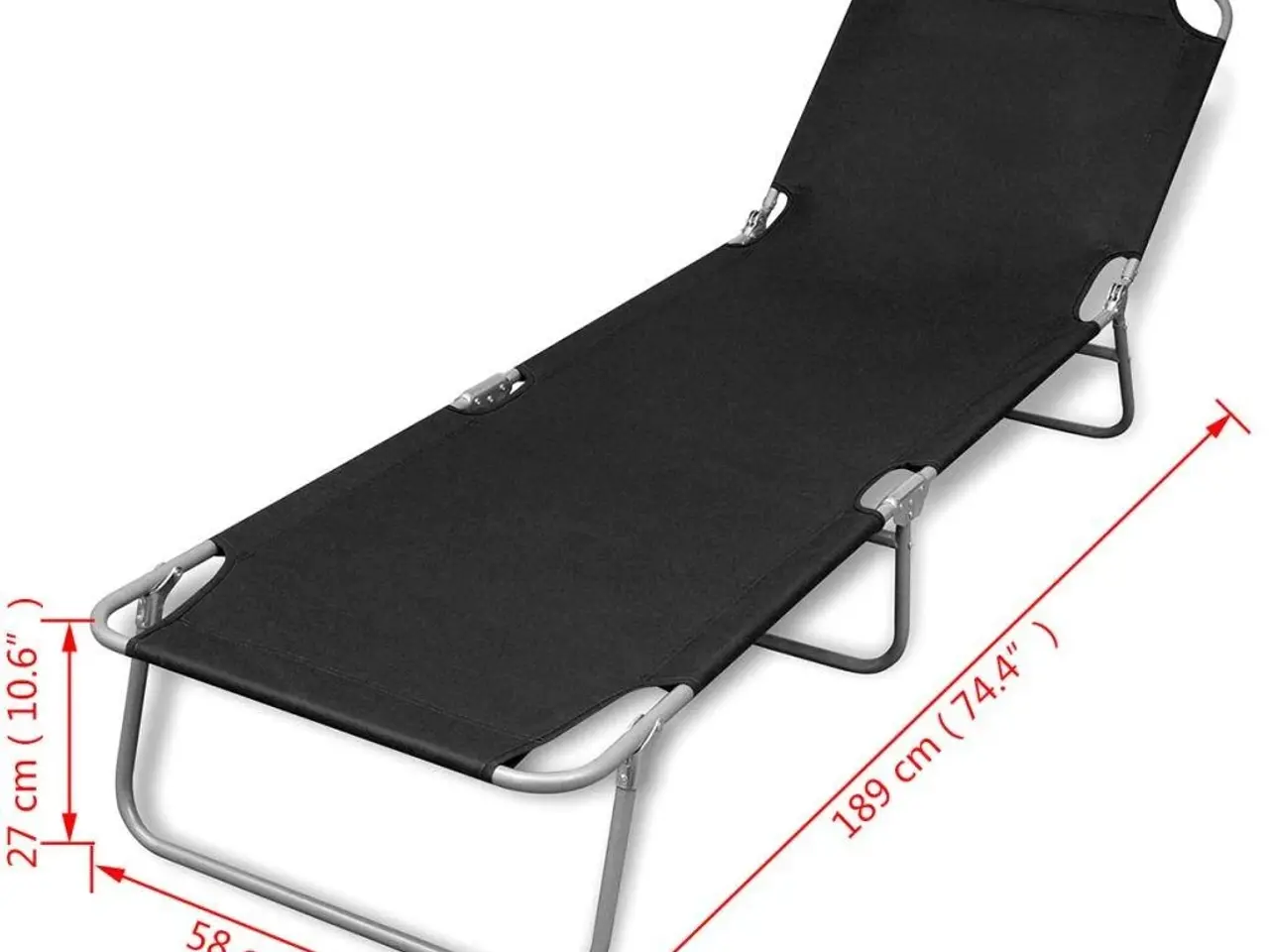 Billede 6 - Foldbar liggestol i pulverlakeret stål - sort