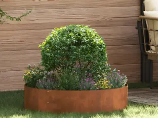 Plantering 5 stk. i rusten cortenstål 80 x 80 x 20 cm