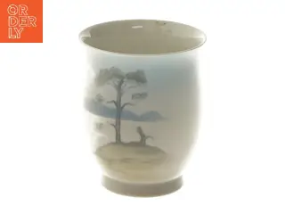 Porcelænskop med landskabsmotiv fra Bing & Grøndahl (str. Ø 8,5x11 cm)