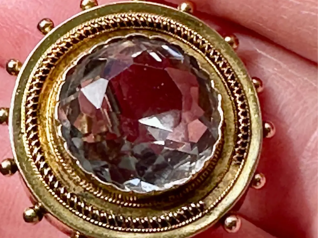 Billede 2 - Antik victoriansk broche af 14 karat guld med stor