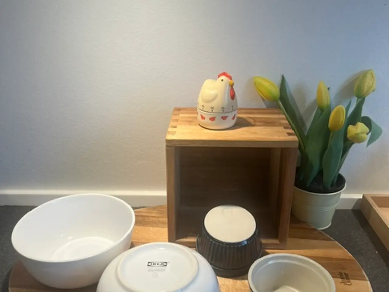 Billede 1 - Køkkenpakke: 2 IKEA skåle, 2 ramekiner & æggeur