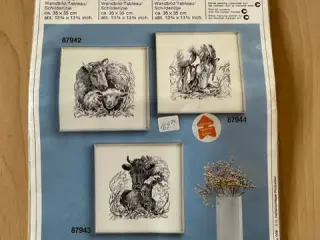 Broderi med hest og føl