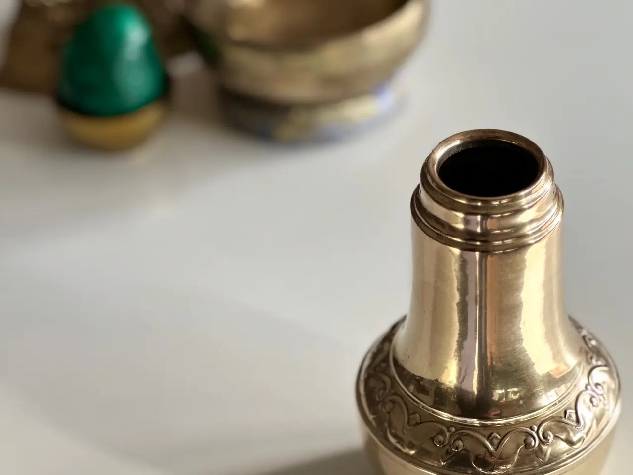 Billede 1 - Messingvase, antik