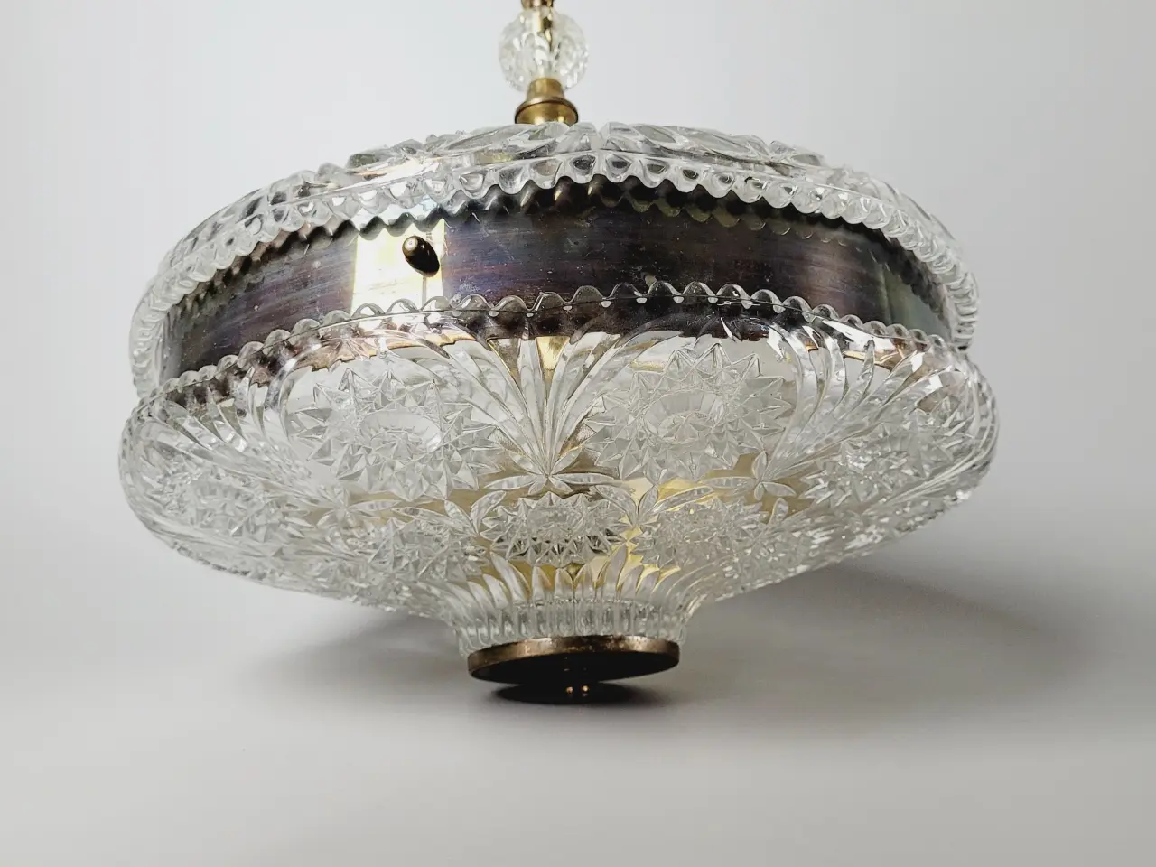 Billede 5 - ⭐️· Stor Vintage Loftslampe i Støbt Krystalglas