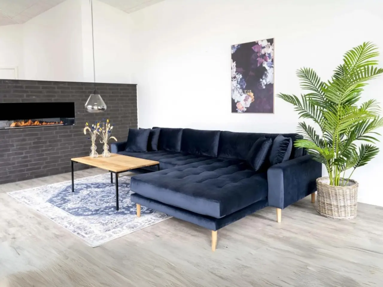 Billede 5 - Lido - Højrevendt Chaiselongsofa - Mørkeblå velour