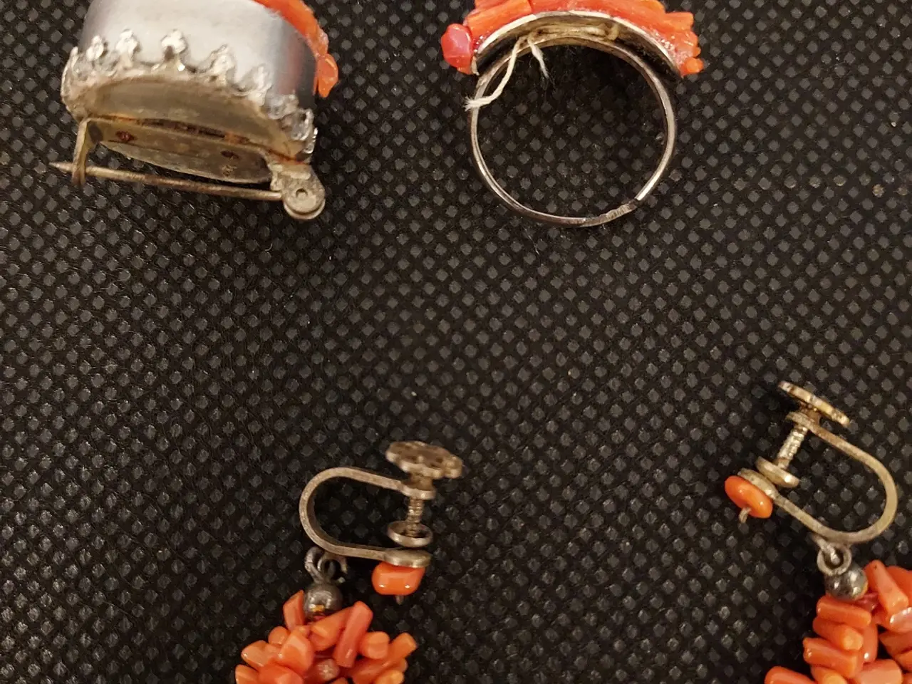 Billede 7 - Koral halskæder, øreringe, broche, ring