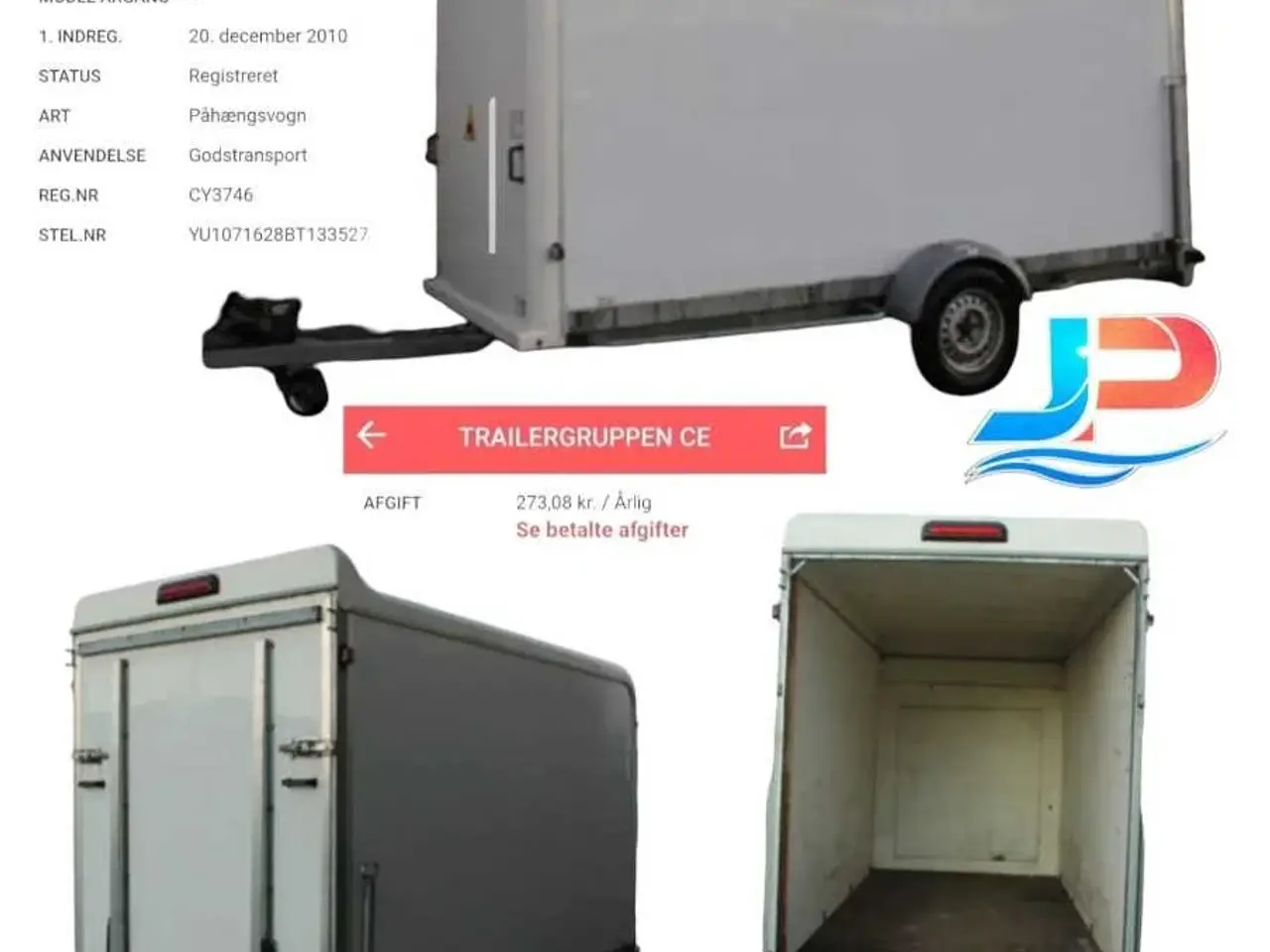 Billede 1 - XL Cargo Trailer Sælges