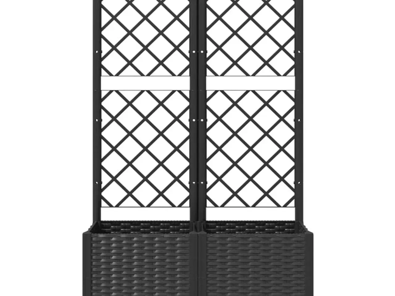 Billede 4 - Haveplantekasse med espalier sort 80x40x136 cm PP