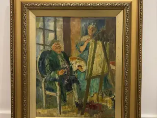 Signeret Ludvig Jacobsen maleri – olie på lærred