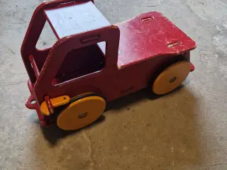 Klassisk Moover Ride-On Træ-lastbil / Gåbil i rød