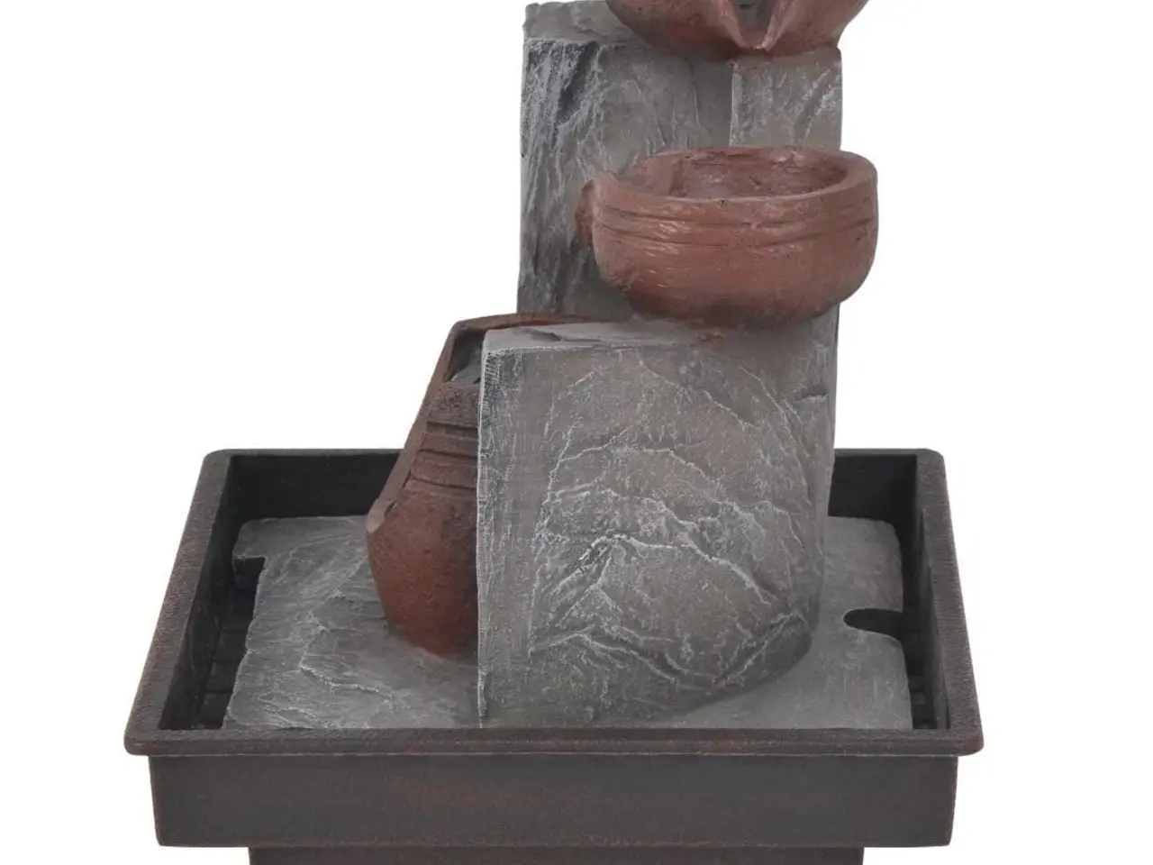 Billede 5 - Indendørs fontæne med LED-lys i polyresin - grå/brun, 20 × 18 × 22 cm