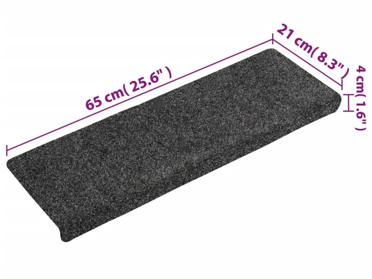 Billede 7 - Trappemåtter 15 stk. 65 x 21 x 4 cm - mørkegrå
