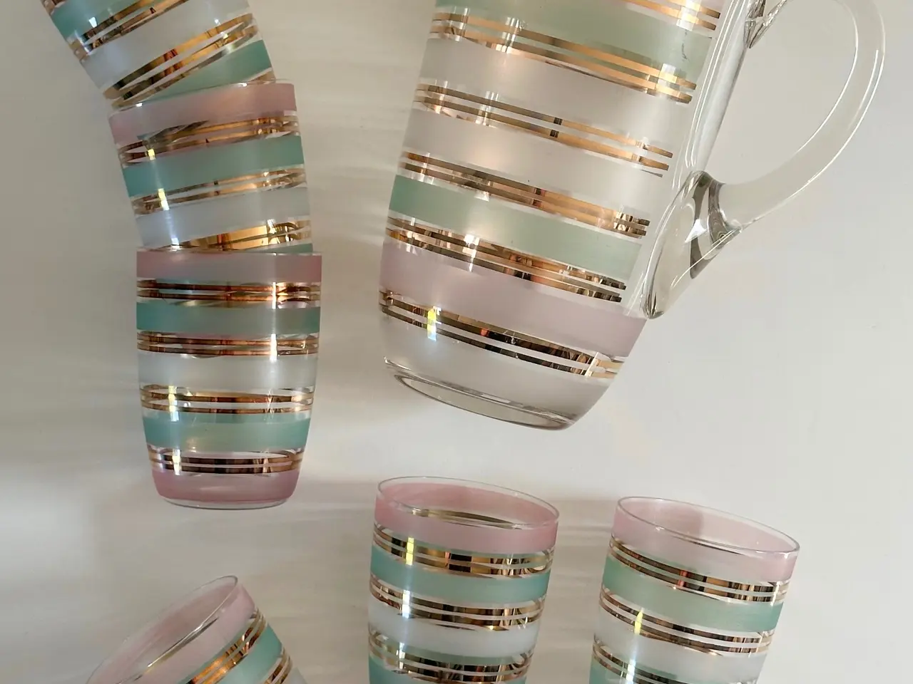 Billede 6 - Vintage kande med 6 glas