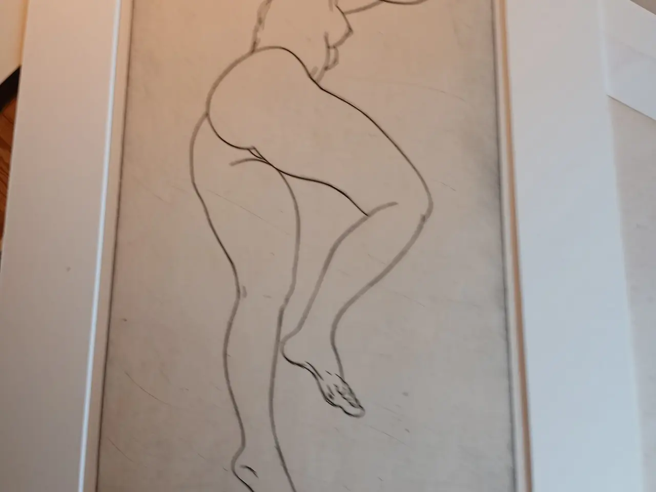 Billede 1 - Ernst Hansen litografi, nøgen kvinde