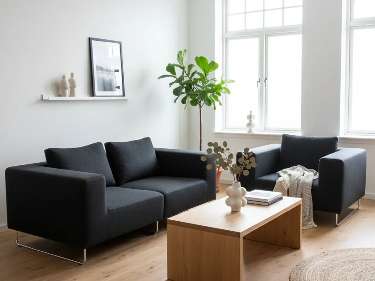 Billede 2 - Softline Ohio Sofa – Sort/Krom Stel