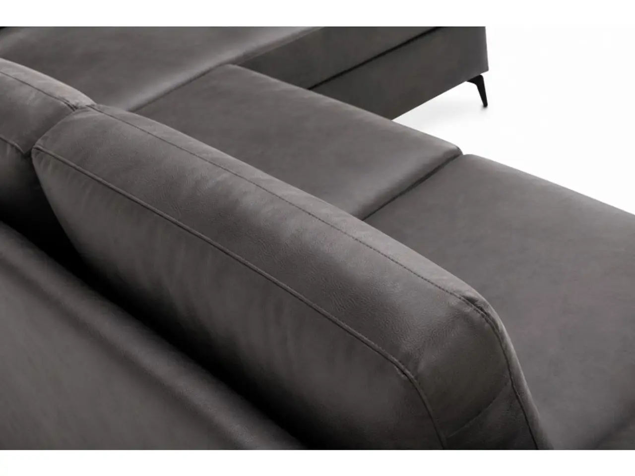 Billede 4 - Hjort Knudsen Padborg Chaiselongsofa med Elektrisk Recliner – Ægte Læder - Højrevendt