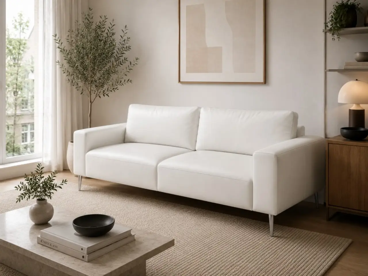 Billede 2 - Hjort Knudsen Copenhagen Hvid lædersofa