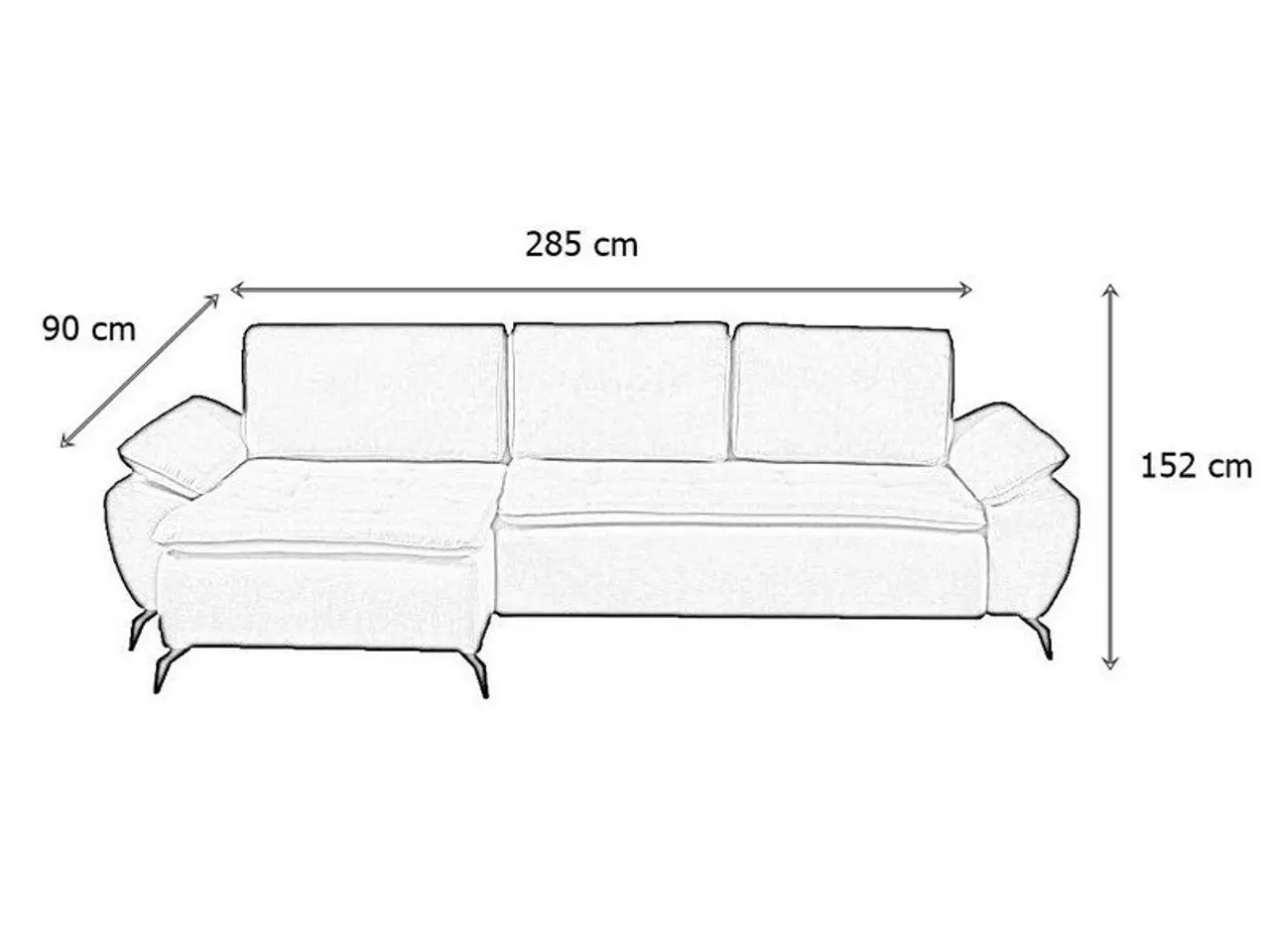 Billede 4 - Aspen Chaiselong sovesofa - Vendbar