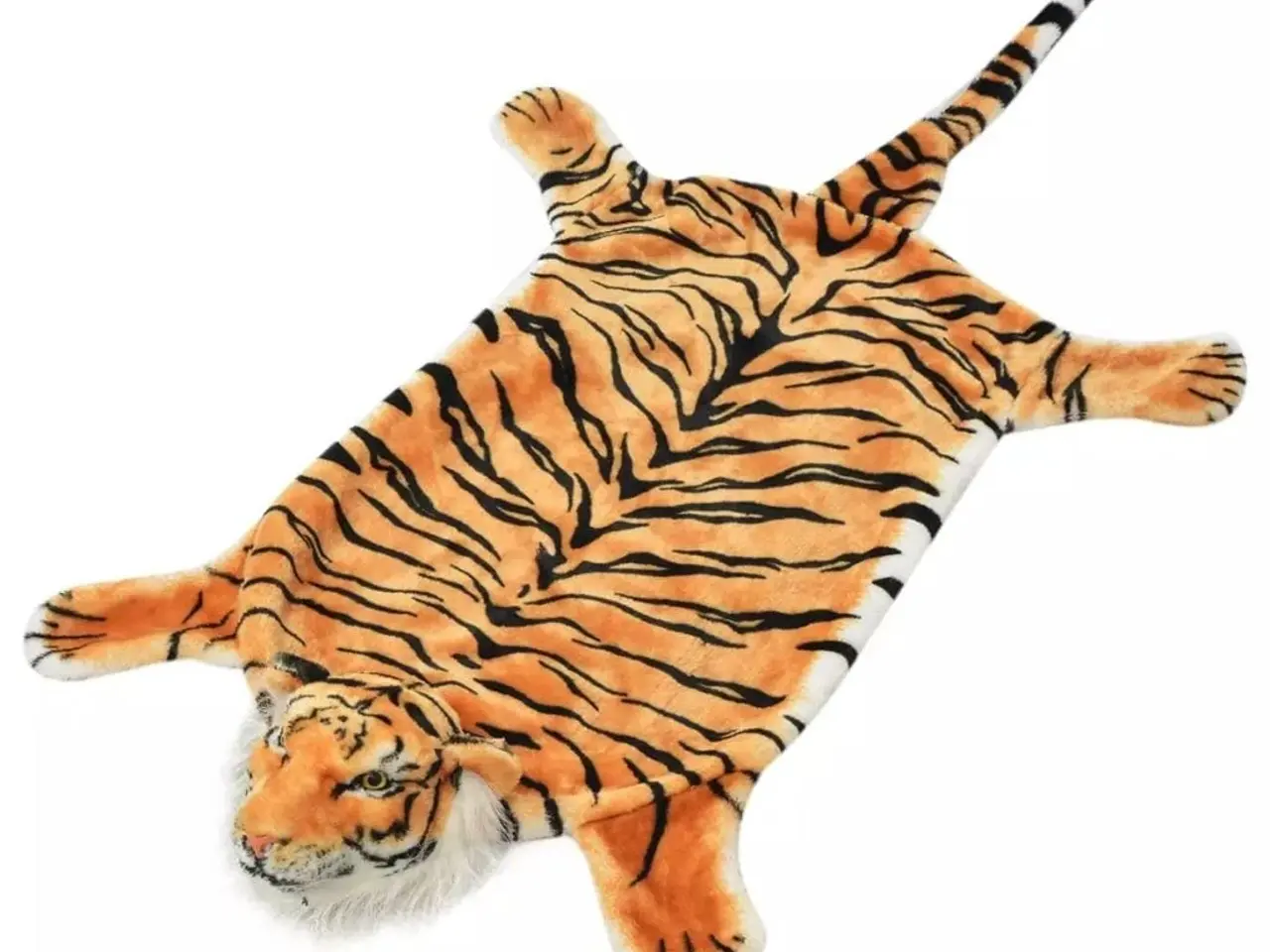 Billede 1 - Tigertæppe i plys - 144 x 78 cm, brun