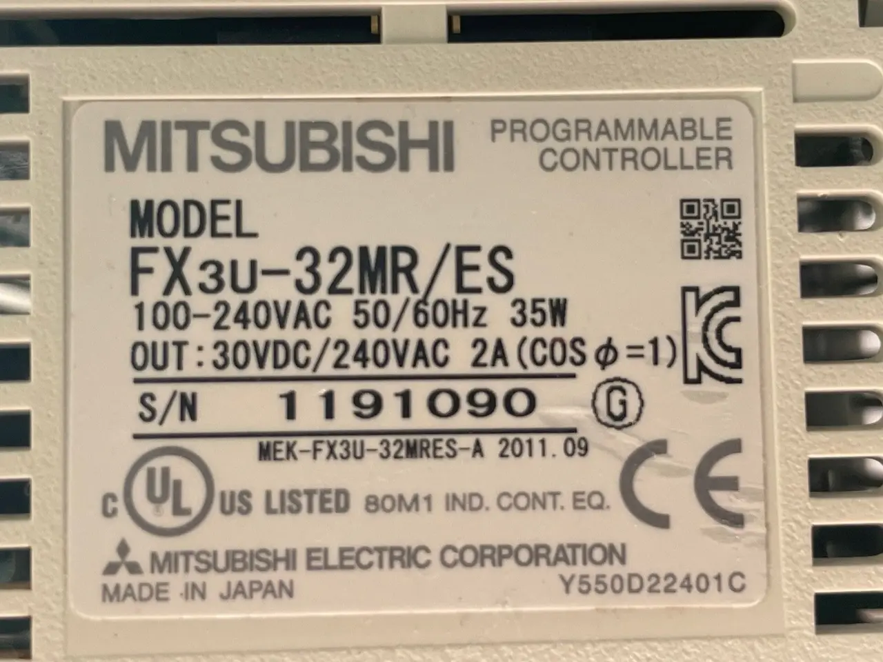 Billede 2 - Mitsubishi MELSEC FX3U-32MR/ES Programmable Logic