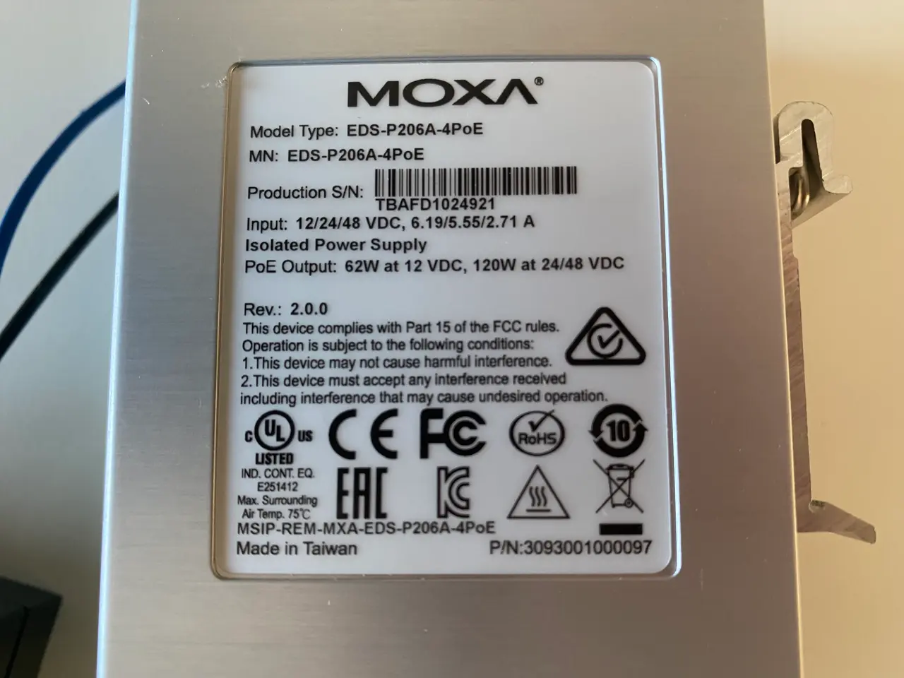 Billede 3 - MOXA Ikke-administreret Ethernet switch, med 6 Por