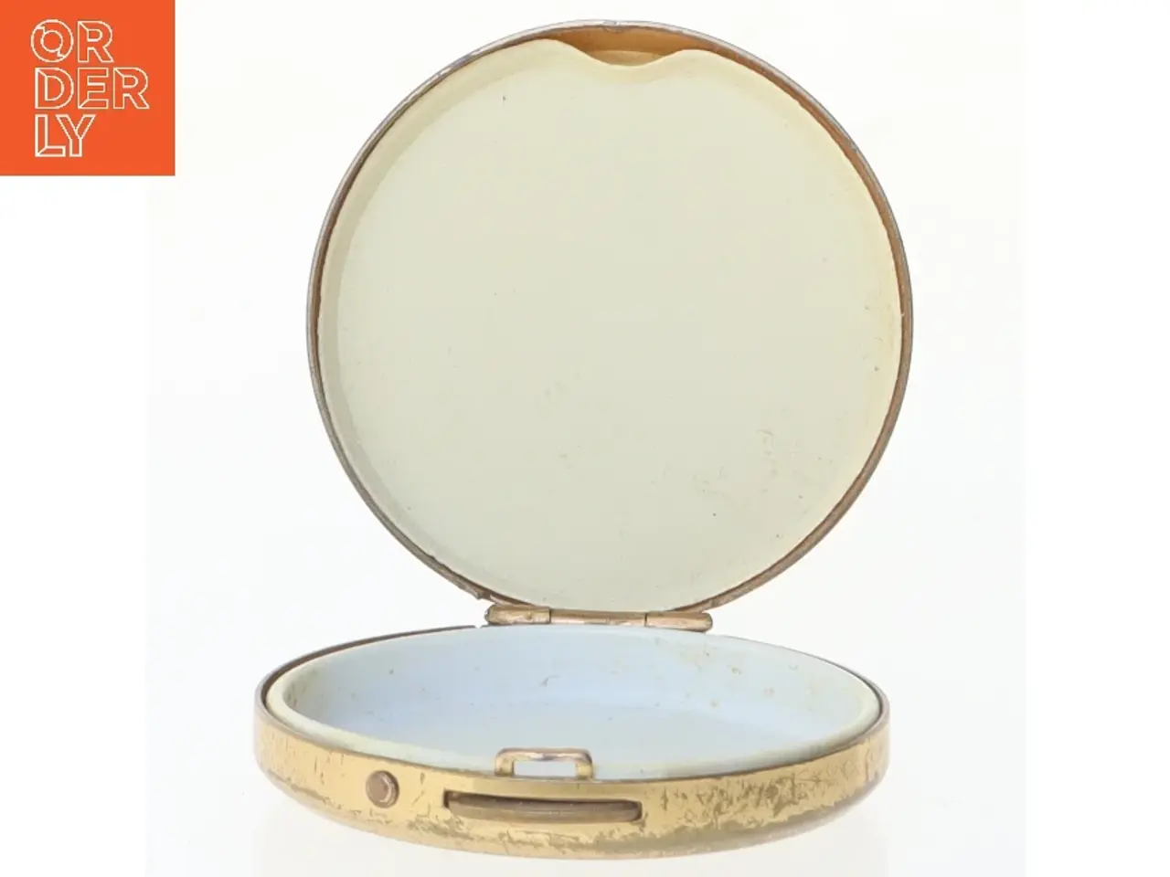 Billede 2 - Rund vintage pudderdåse med perlemor (str. Ø 4 cm)