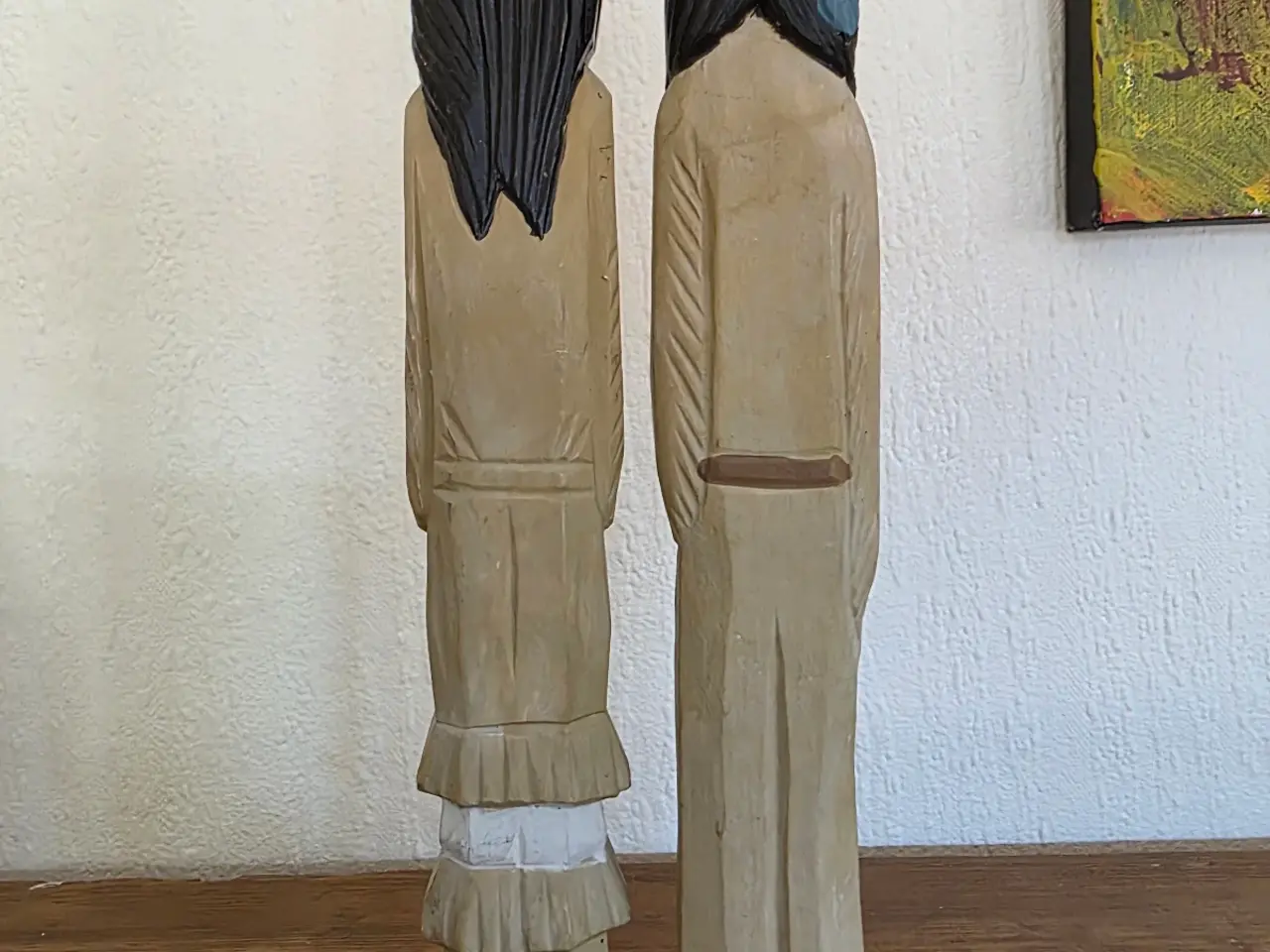 Billede 2 - Et par håndskårede vintage træfigurer