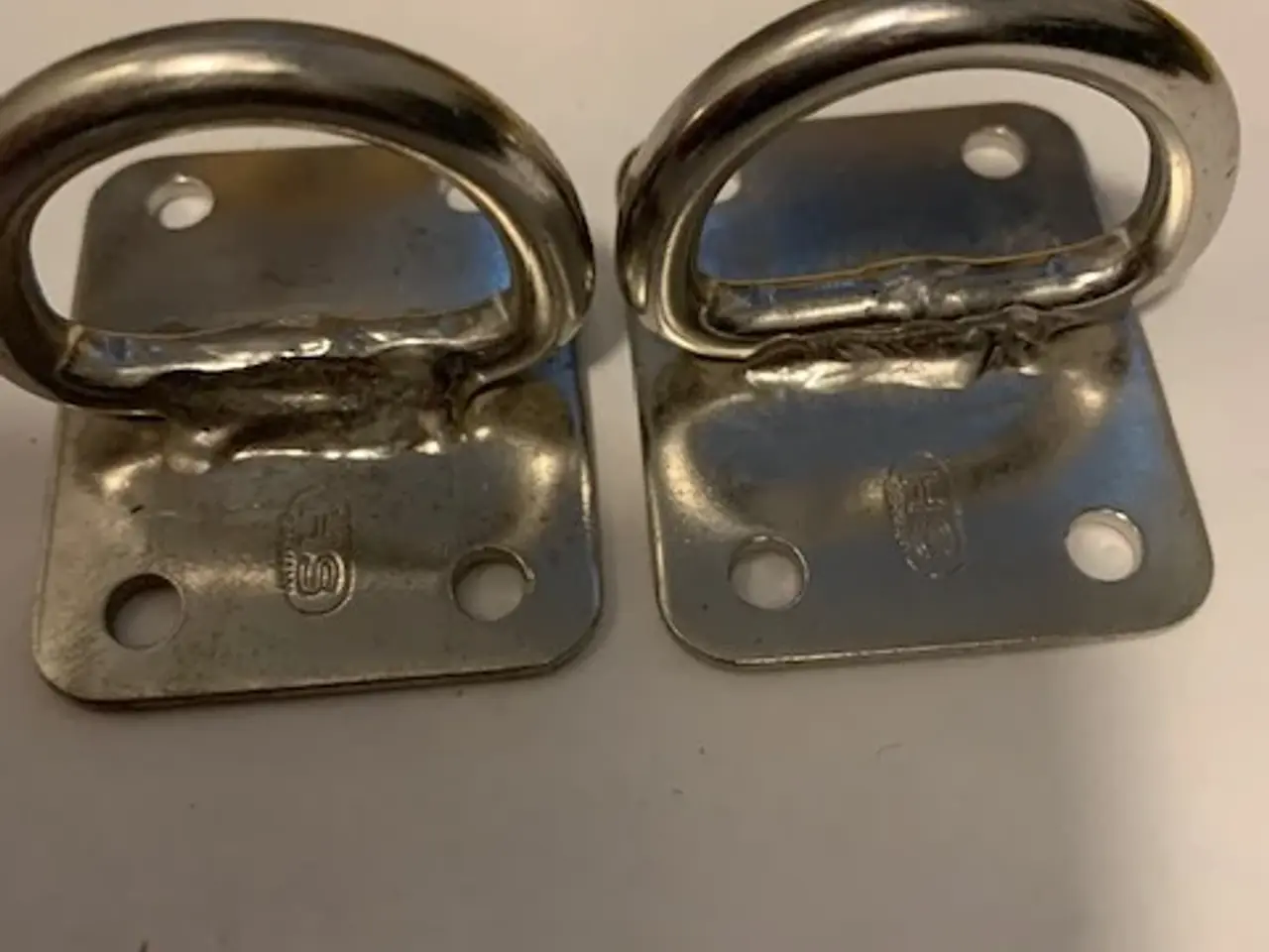 Billede 1 - 2 stk Masteplade med øje, rustfrit stål. 40x50 mm