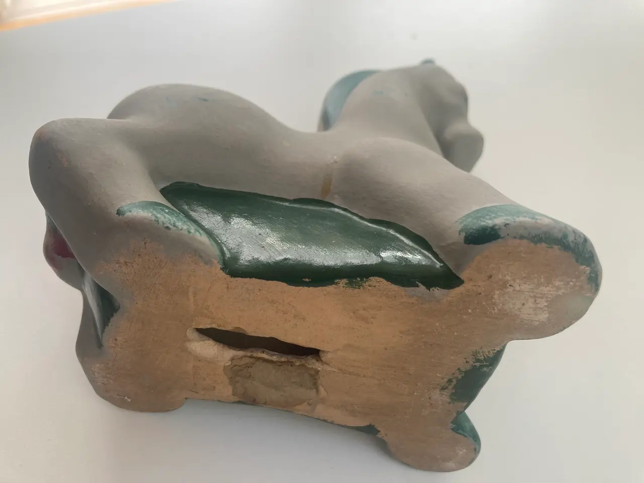 Billede 3 - Antik sparebøsse – Gammel hest i malet lertøj/gips