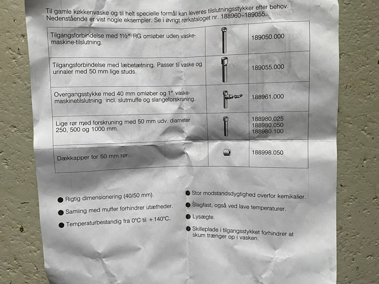 Billede 4 - Køkkenvandlås fra Geberit i hvid