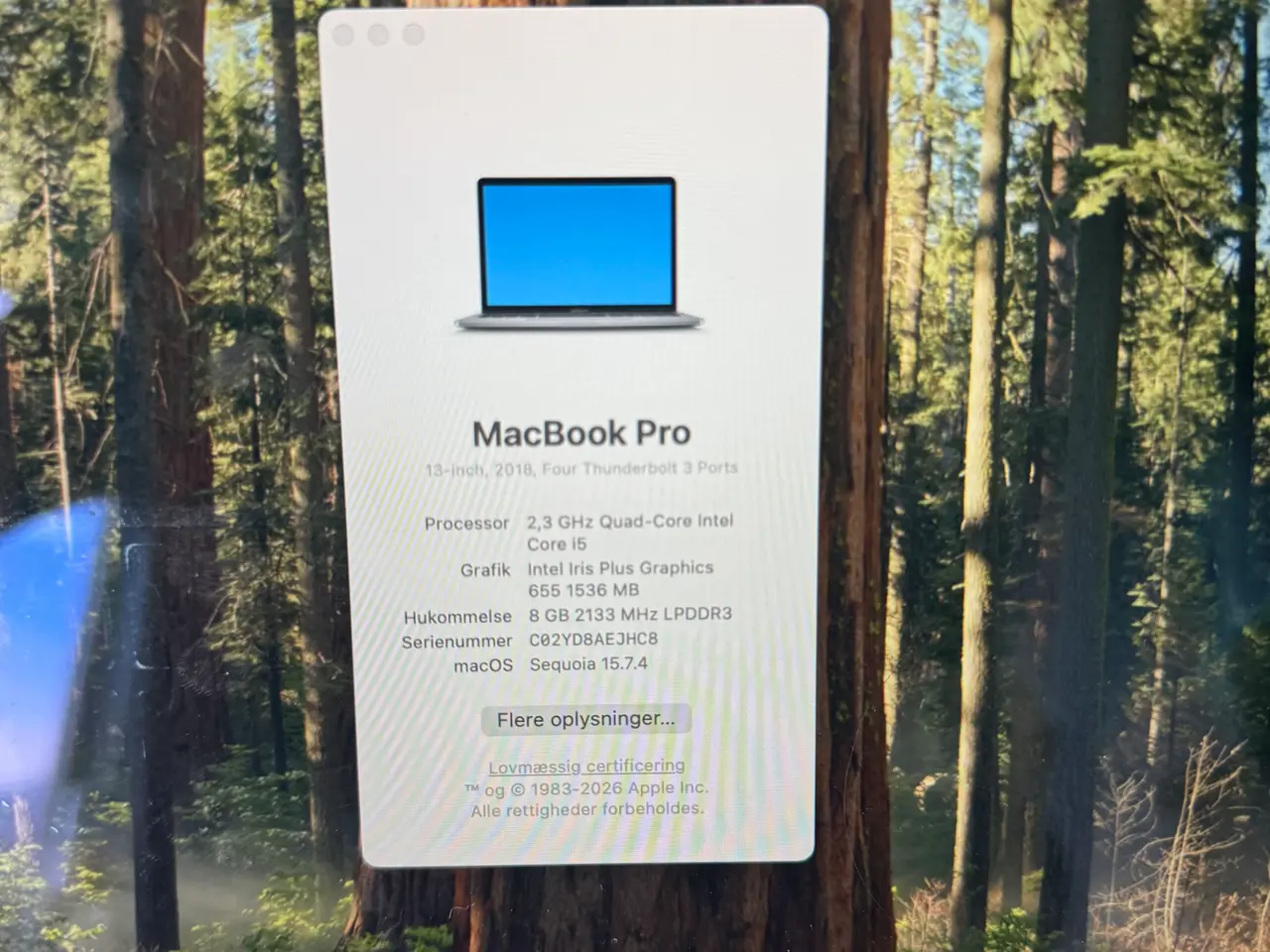 Billede 3 - MacBook Pro 13” 2018 – i5 / 8GB RAM / Nyt batteri