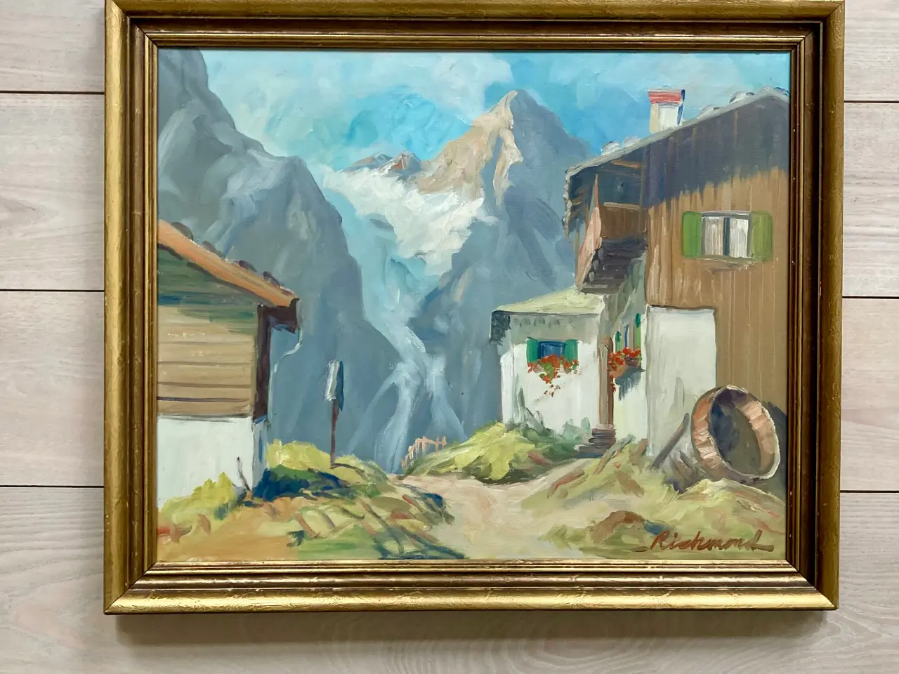 Billede 1 - Maleri olie på lærred, signeret "Richmond"  landsk