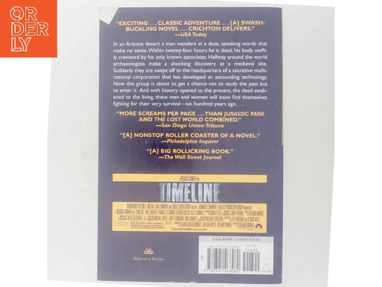 Billede 3 - Timeline af Michael Crichton (Bog)
