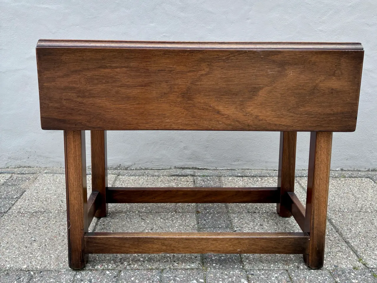 Billede 9 - Praktisk 60’er sidebord Massiv egetræ sammenklappe