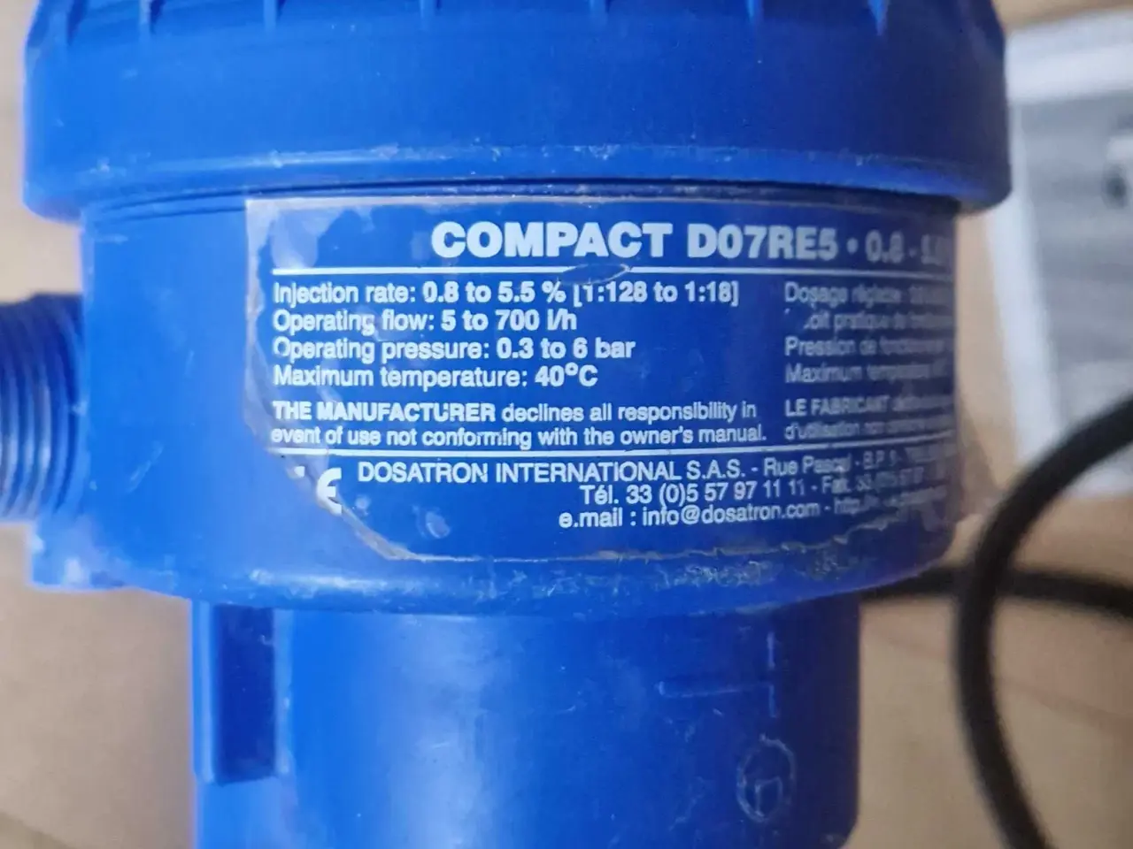Billede 2 - Dosatron Compact Mini 0,8-5,5%
