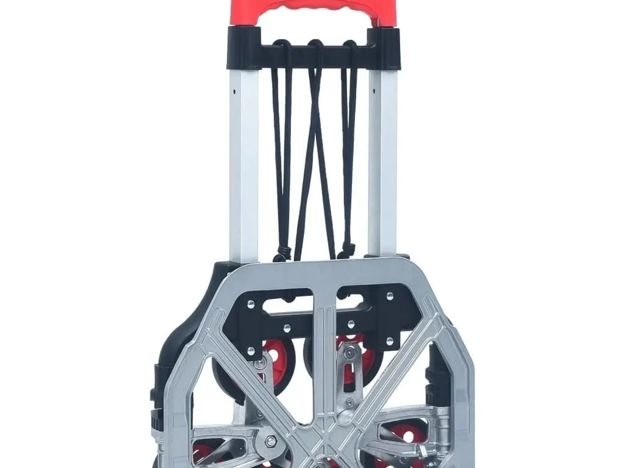 Billede 5 - Foldbar trappevogn i aluminium - 70 kg, sølv/sort/rød