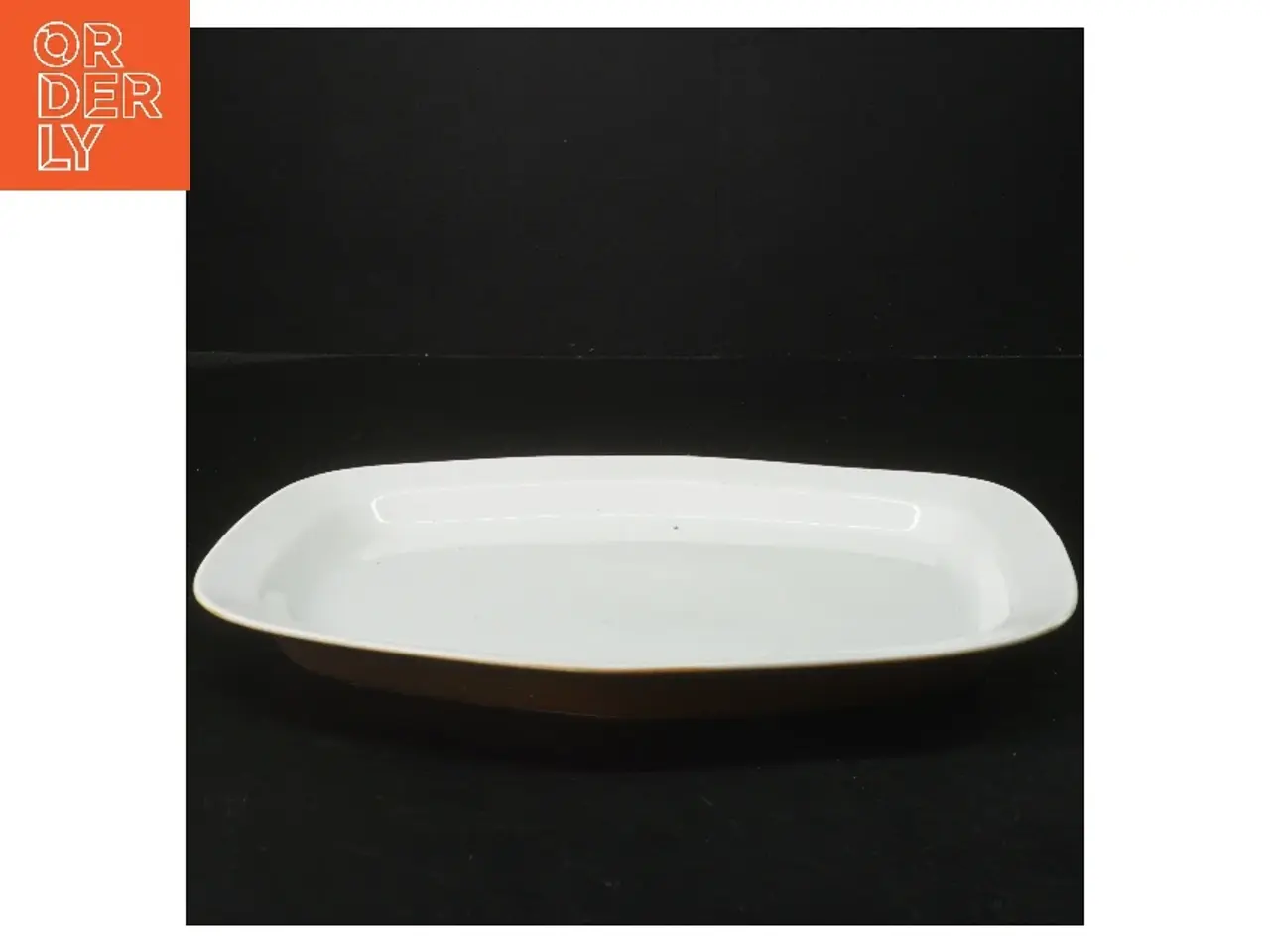 Billede 2 - Flot fad med brun kant fra B&G (str. 28x23 cm)