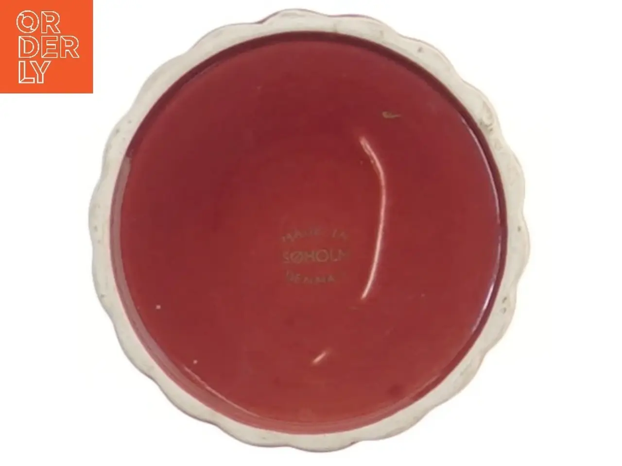 Billede 3 - Lysestage med tallerken, rød og guld fra Søholm (str. 5,5 cm)