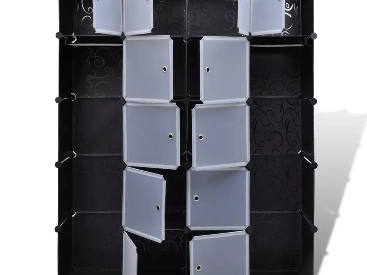 Billede 4 - Modulskab med 14 rum - sort/hvid 37 × 146 × 180,5 cm