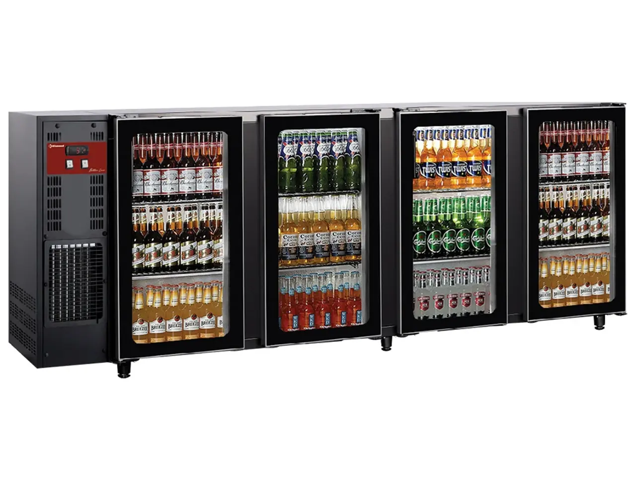 Billede 1 - Sort 4-Dørs Bar-Køler 783 Liter & “Pull-Out”