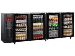 Sort 4-Dørs Bar-Køler 783 Liter & “Pull-Out”