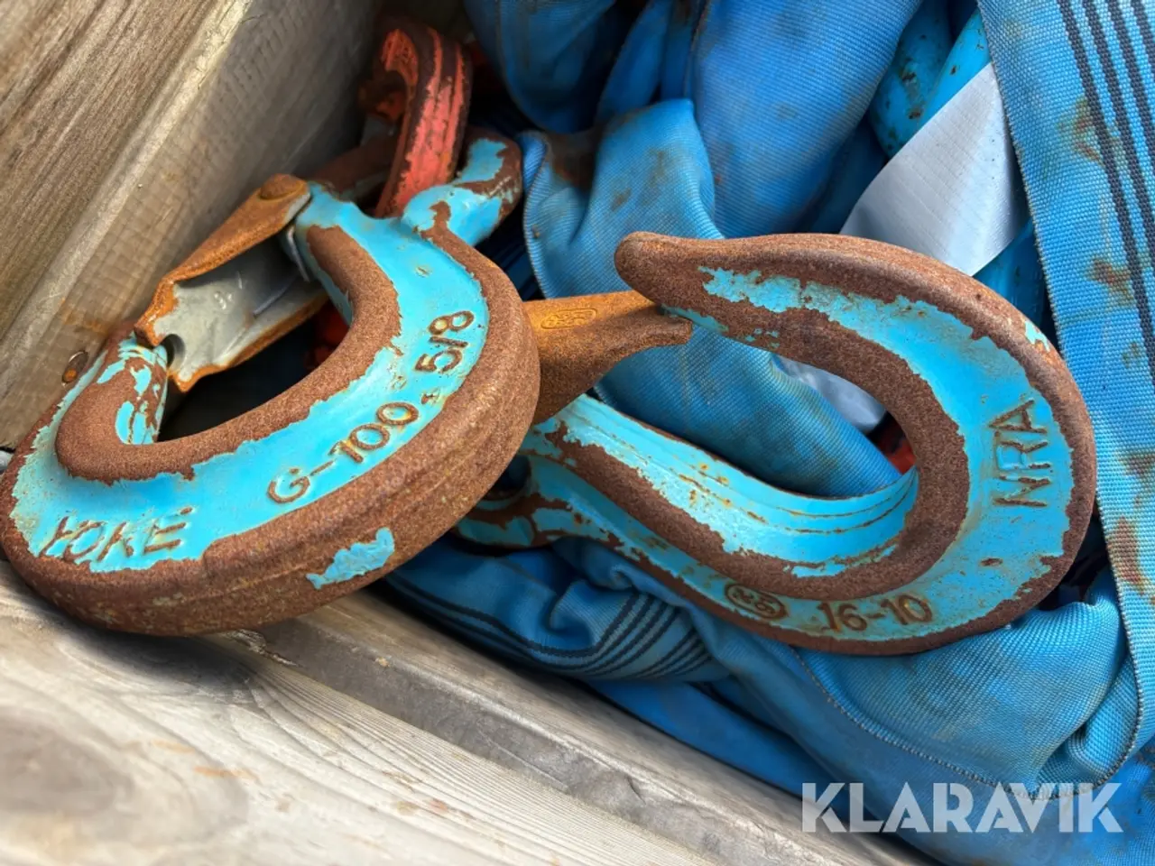 Billede 3 - Løftestropper med kroge 8 tons, 5,5 meter, 3 Styk