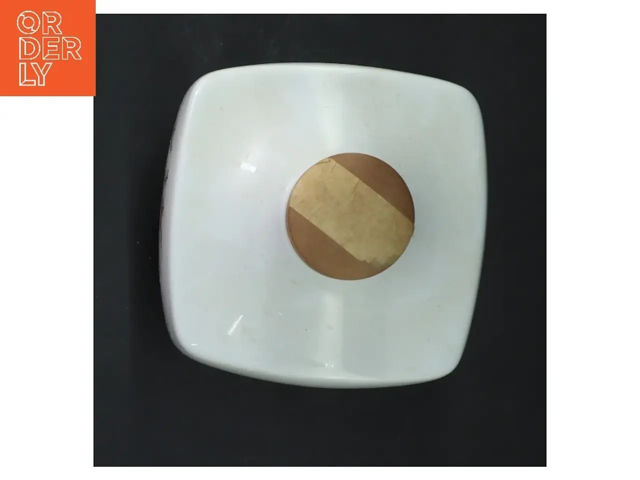 Billede 4 - Porcelænsflaske med korklåg og blomstermotiv (str. 20 cm)