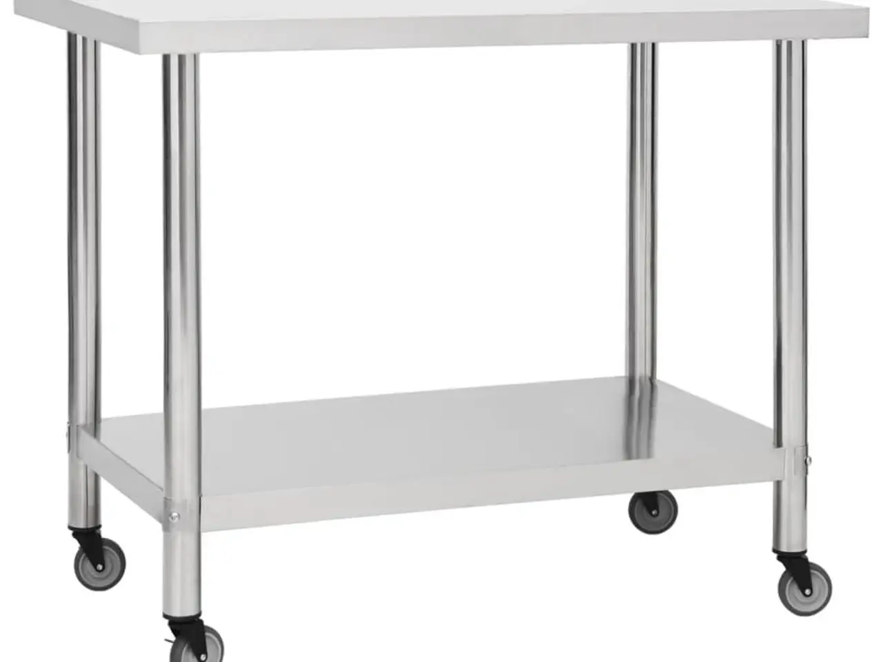 Billede 1 - Arbejdsbord til køkken med hjul 100×60×85 cm - rustfrit stål