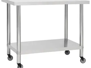 Arbejdsbord til køkken med hjul 100x60x85 cm rustfrit stål