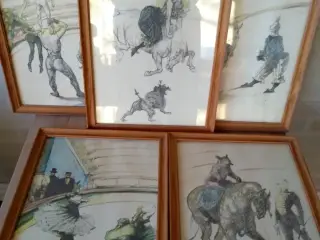 5 tegninger/ billeder fra cirkus